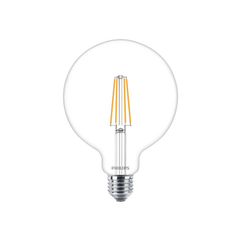 Philips Philips MASTER Value - LED-glödlampa med filament - form: G120 - klar finish - E27 - 5.9 W - varmt vitt ljus - 2700 K