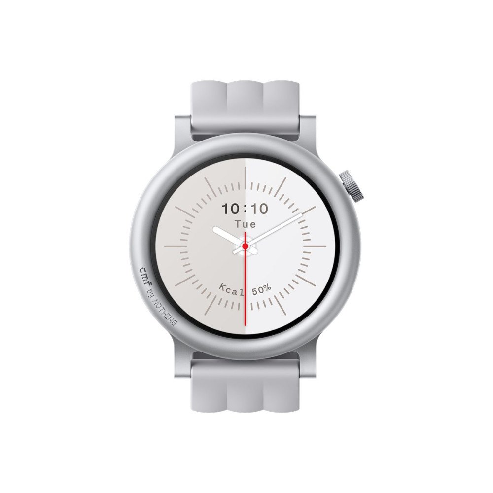 Nothing CMF Watch 3 Pro - metall - smart klocka med rem - ljusgrå