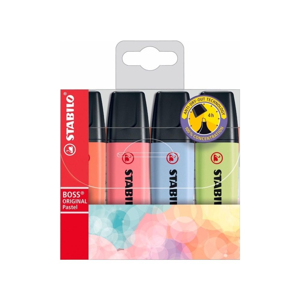 STABILO Highlighter, Stabilo Boss Original, pastel, ass.farver, pakk...