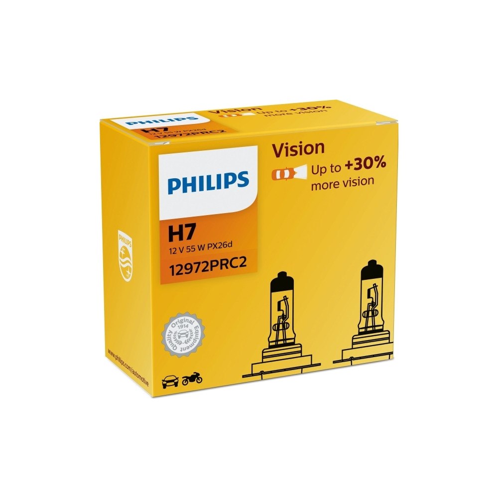 Philips Philips Vision 12972PRC2 Bättre sikt, 55 W, 12 V, H7, haloge...