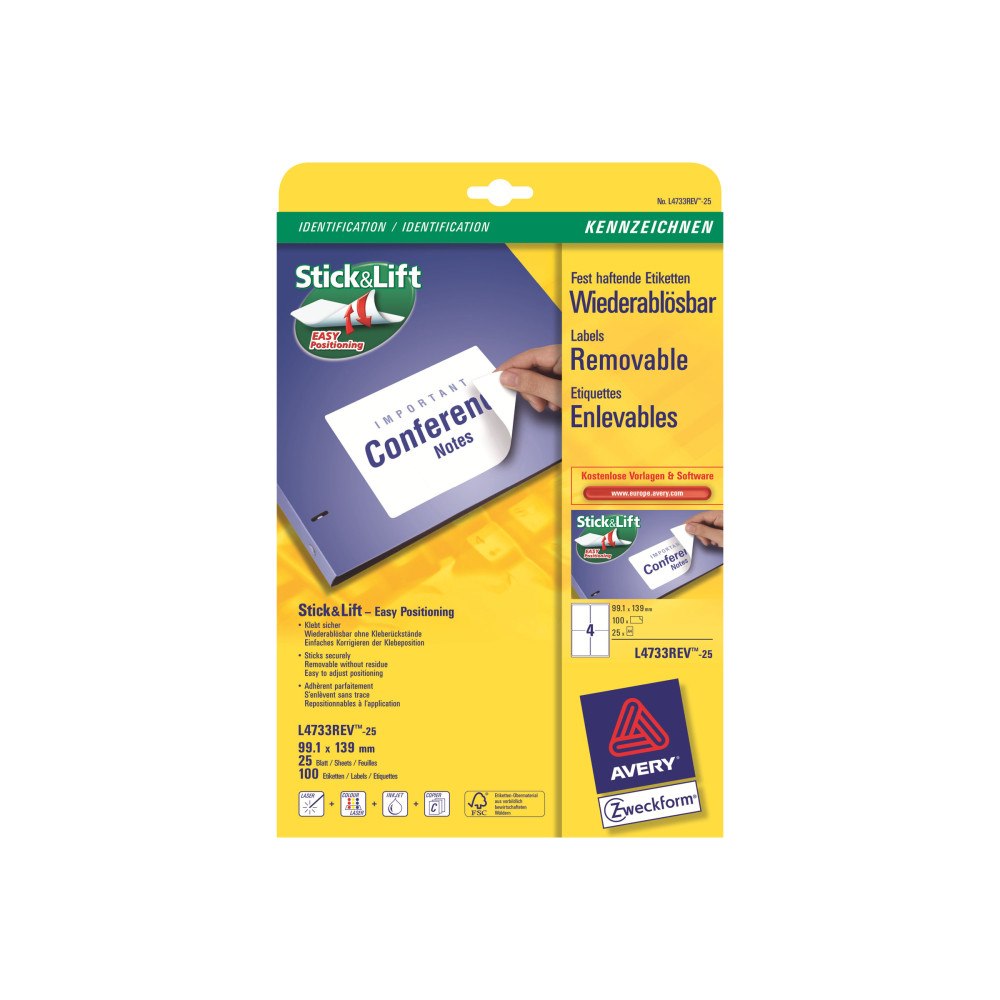 AVERY Avery L4733REV - etiketter - 100 stk - 99.1 x 139 mm
