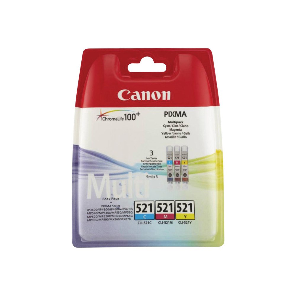 CANON Canon CLI-521 Multipack - 3-pack - gul, cyan, magenta - original - bläcktank
