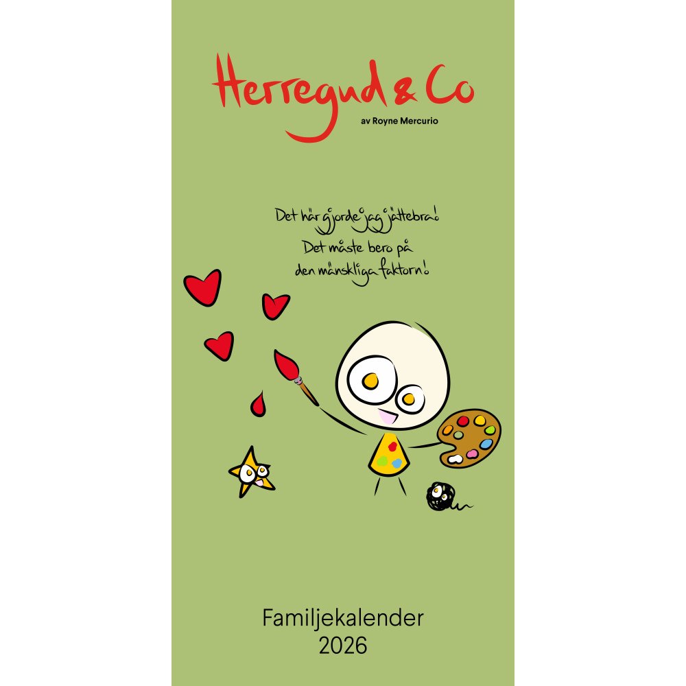 Royne Mercurio Herregud & Co Familjekalender 2026 (bok)