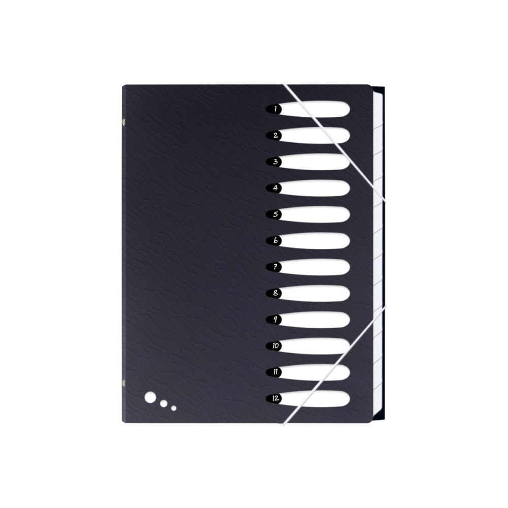 Elba ELBA ART - klassifikationsmapp - 12 delar - för A4 - tabbad - opak svart
