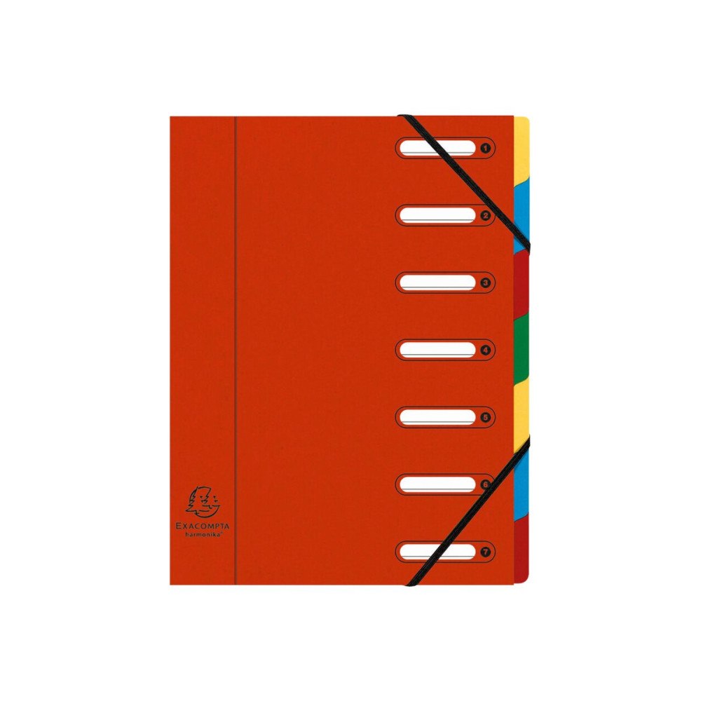 EXACOMPTA Exacompta Nature Future Harmonika - klassifikationsmapp - 7 delar - tabbad - fläckröd