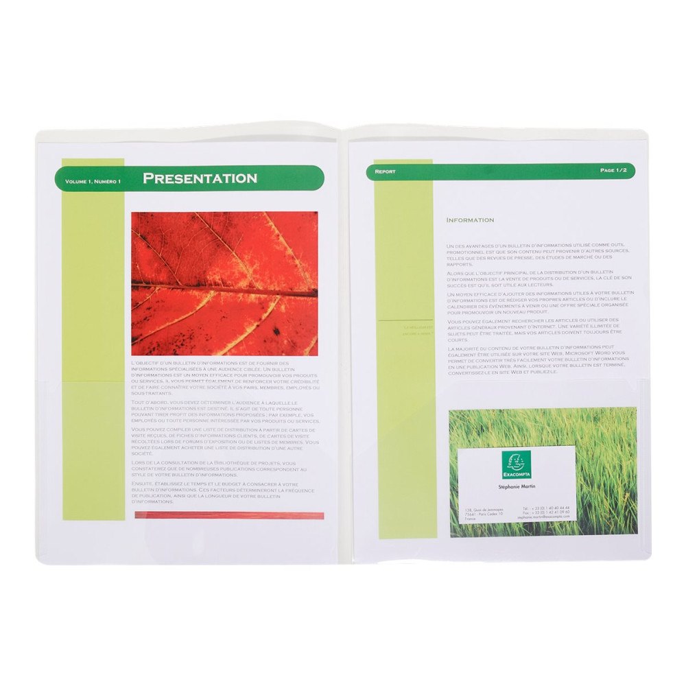 EXACOMPTA Exacompta - fickmapp - för A4 - kristall (paket om 10)