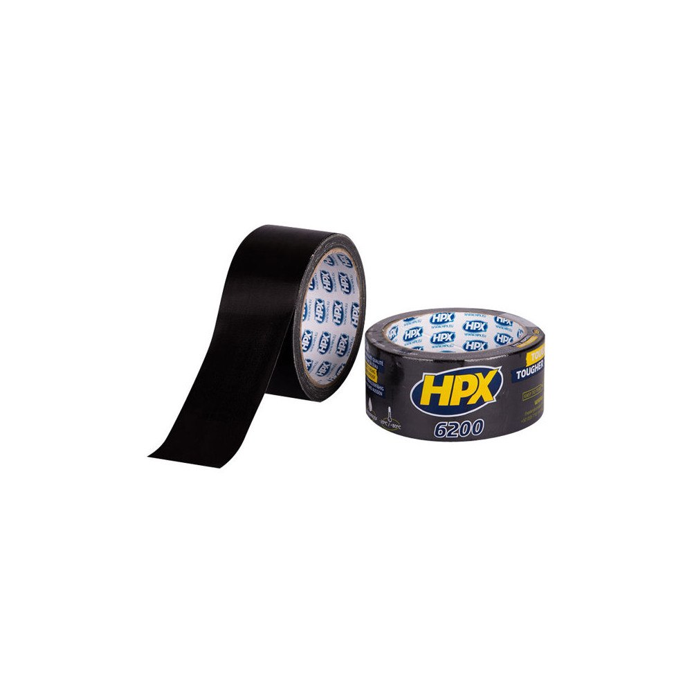 HPX HPX 6200 tygtejp - 48 mm x 25 m - svart (paket om 30)