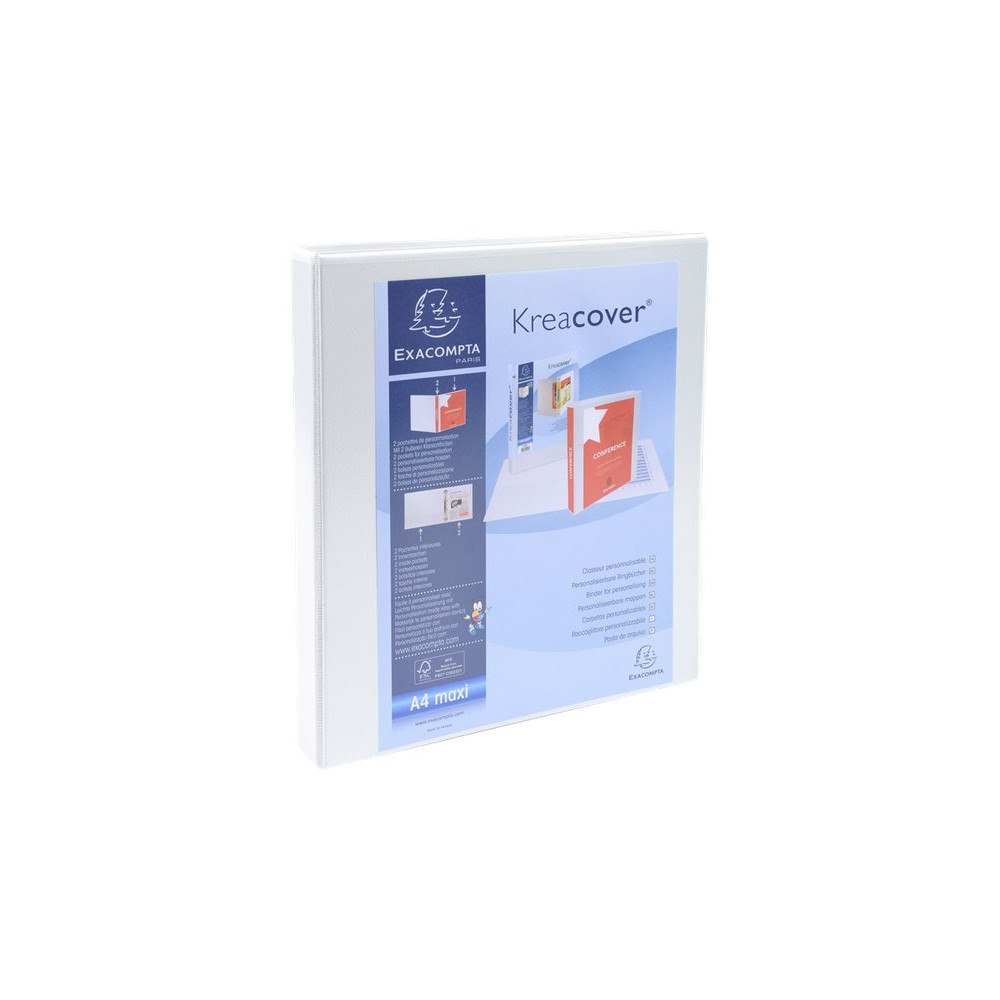 EXACOMPTA Exacompta Kreacover Personal - presentationsringpärm - för A4 Maxi - kapacitet: 140 ark - vit
