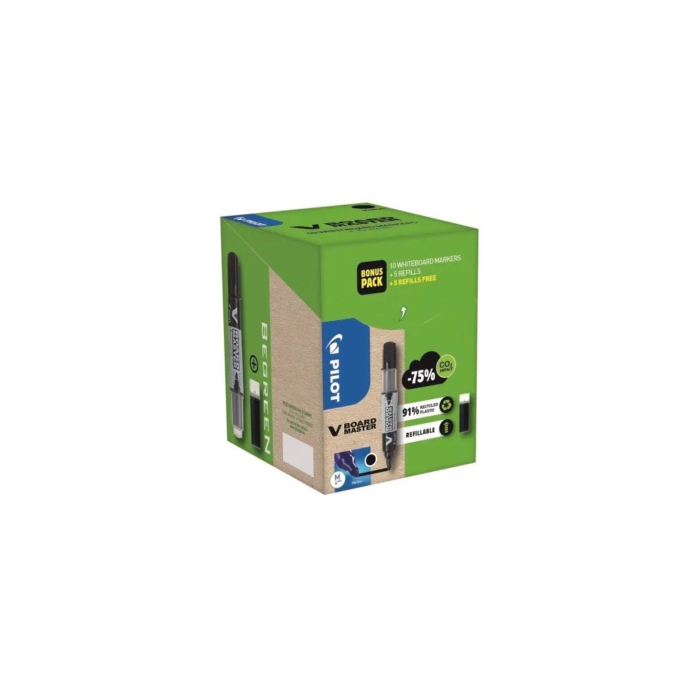 Pilot Pen Whiteboardmarker, Pilot V-Board Master, rund, sort, pakke a...
