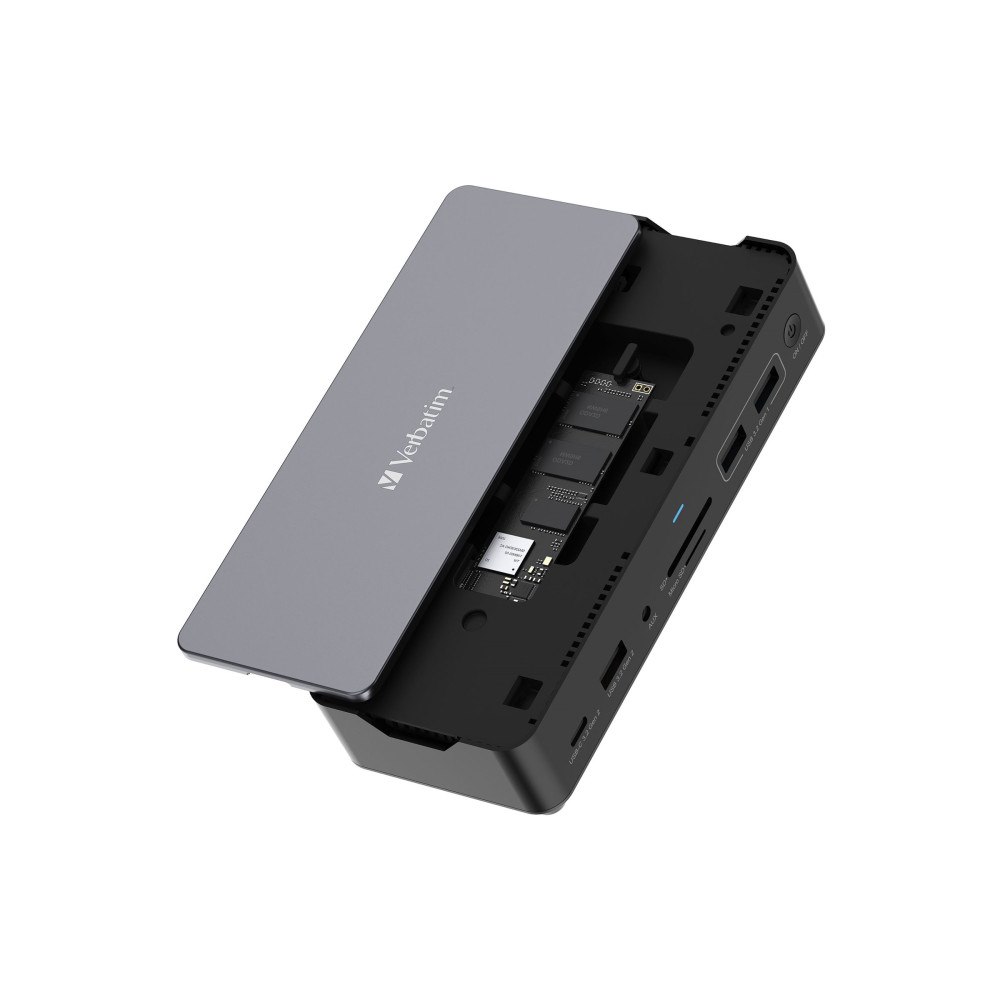 VERBATIM Verbatim Pro - dockningsstation - USB-C - 2 x HDMI, DP - 1GbE - SSD 256 GB