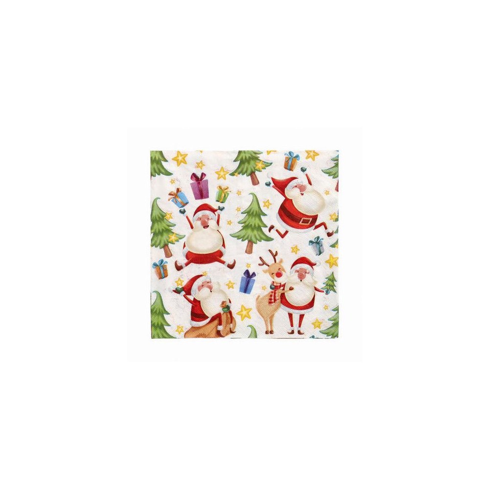 PAPSTAR Servett Happy Santa 3-lags 33x33cm 20/fp