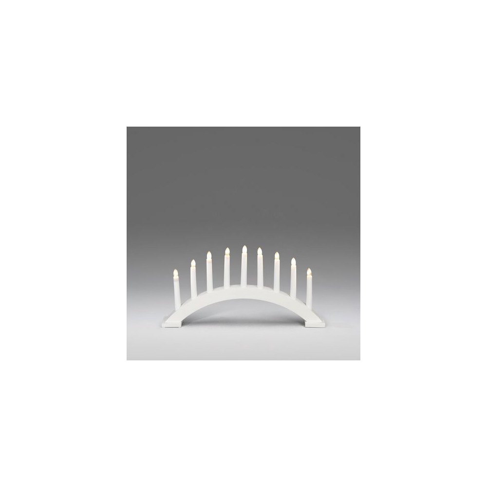 KONSTSMIDE Elljusstake 9 ljus 49x26cm trä vit