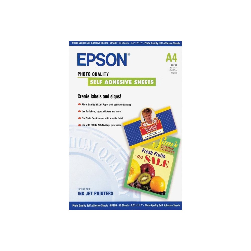 EPSON Epson Photo Quality Self Adhesive Sheets - ark - 10 stk - A4 - 167 g/m²