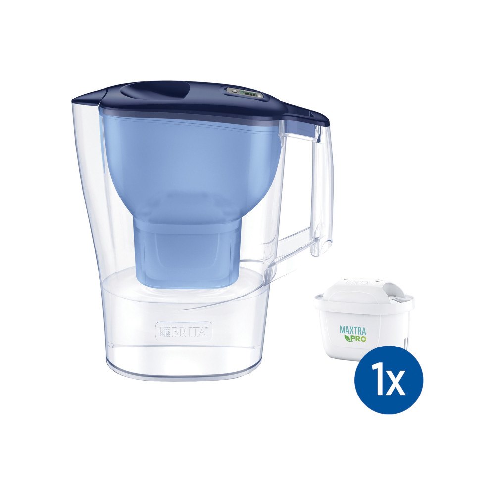 Brita BRITA Aluna - vattenfilterkanna - blå - Storlek 11 x 26.5 cm - Höjd 27.5 cm - 2.4 L
