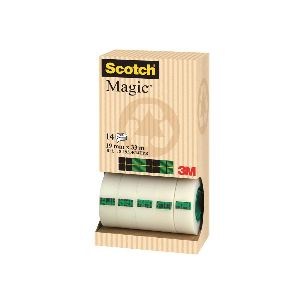 3M Scotch Magic kontorstejp - 19 mm x 33 m (paket om 14)