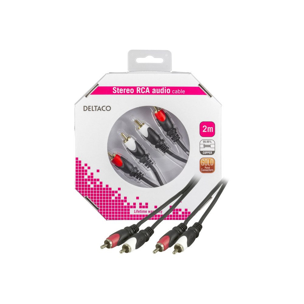 Deltaco DELTACO ljudkabel - 2 m