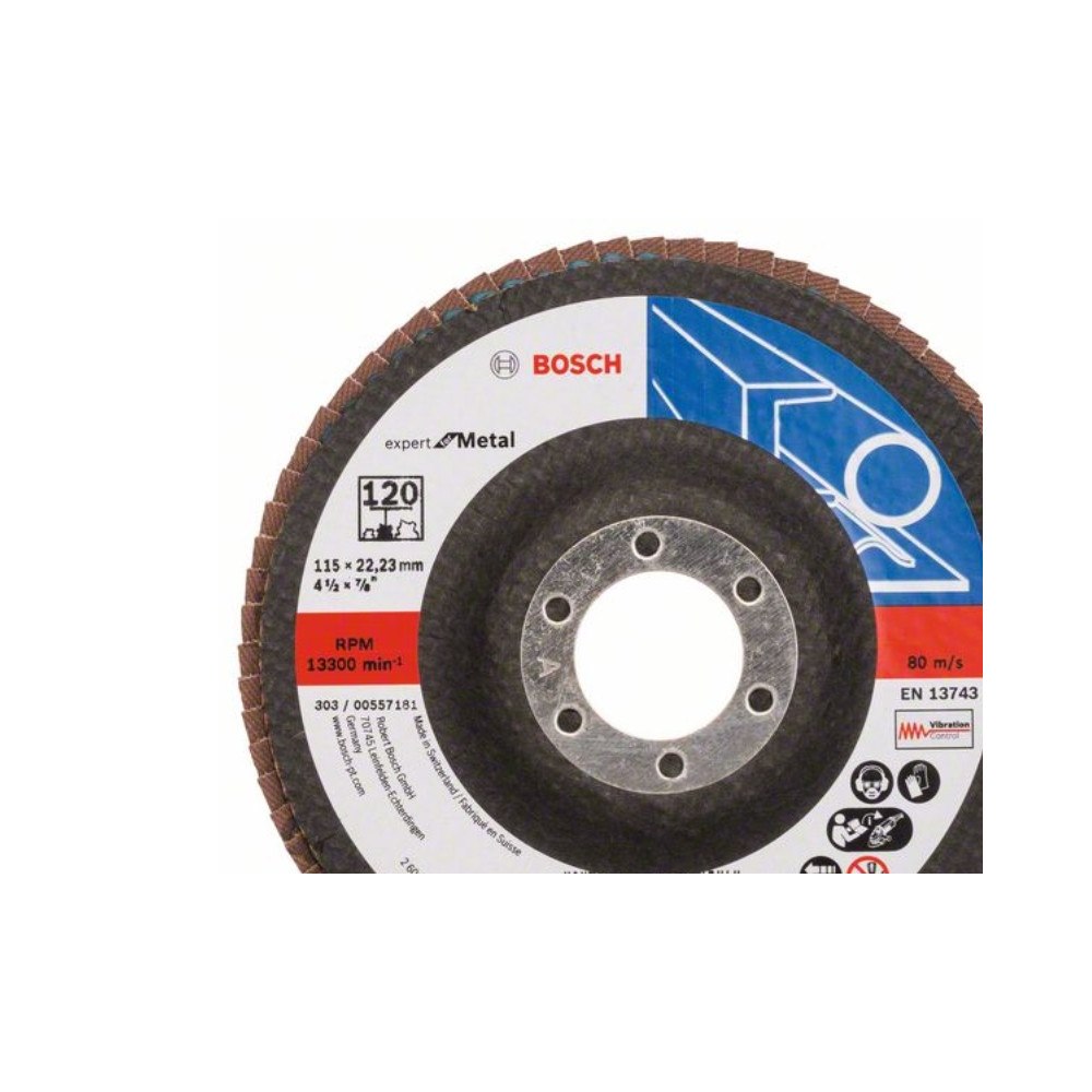 Bosch Powertools Bosch Accessories 2608607352 Flap Disc Diameter 115 mm Diame...