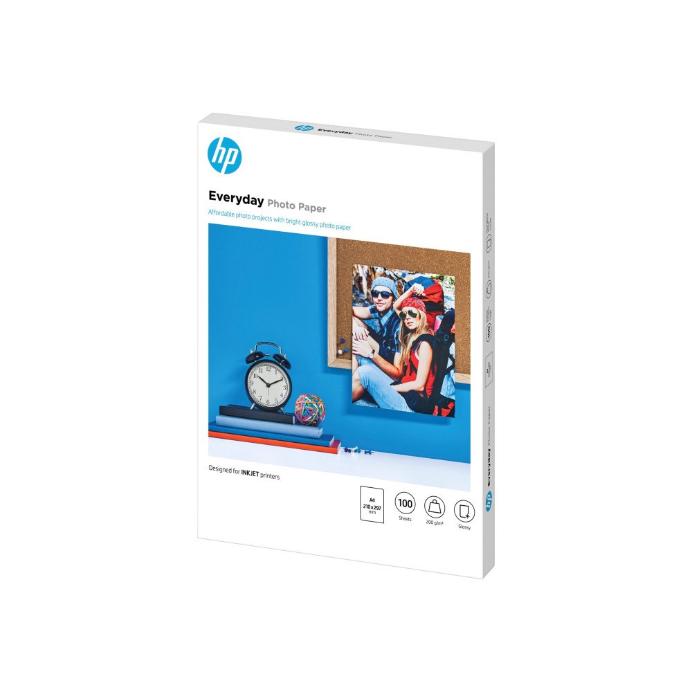 Hewlett-Packard HP Everyday Photo Paper - fotopapper - blank - 100 ark - A4 - 200 g/m²
