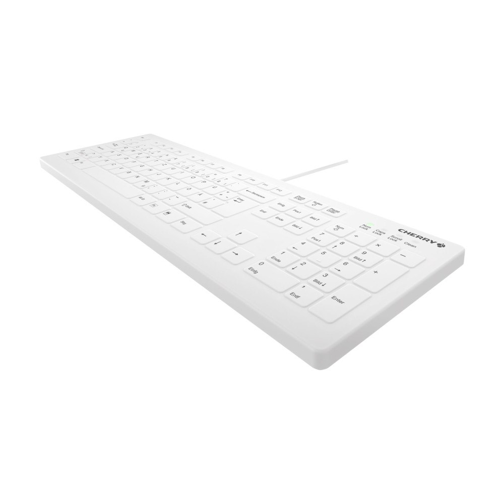 CHERRY Active Key AK-C8112 - tangentbord - desinficering via torkning, platt tangentprofil - 100% full size - QWERTZ - tysk - v...
