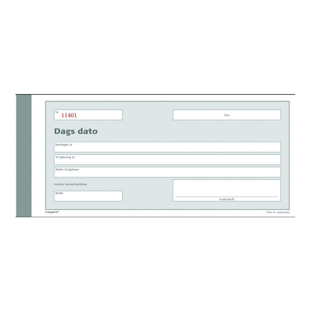 BURDE FÖRLAGS AB Mayland - dagligt formulär - 50 ark - 210 x 100 mm - Kopia