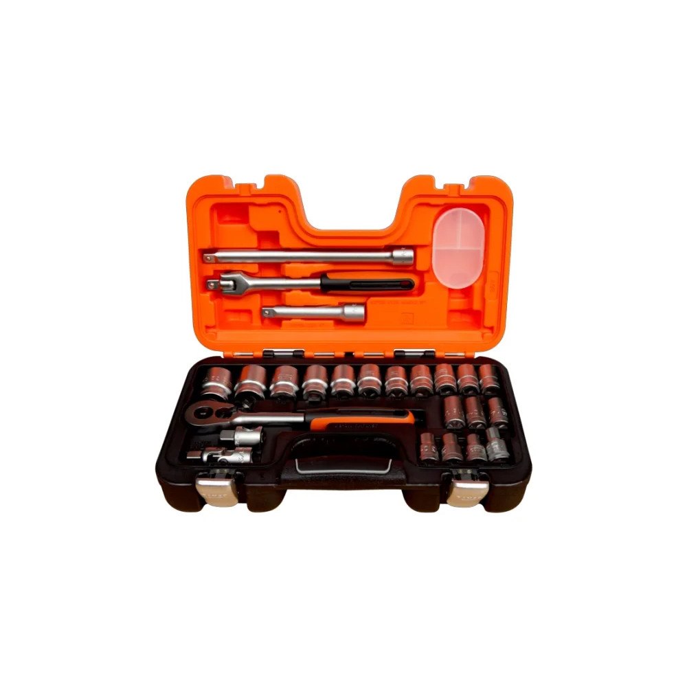 BAHCO Bahco Hylsnyckelsats 1/2", Hylssats, 1/2", Metrisk, 18 huvud...