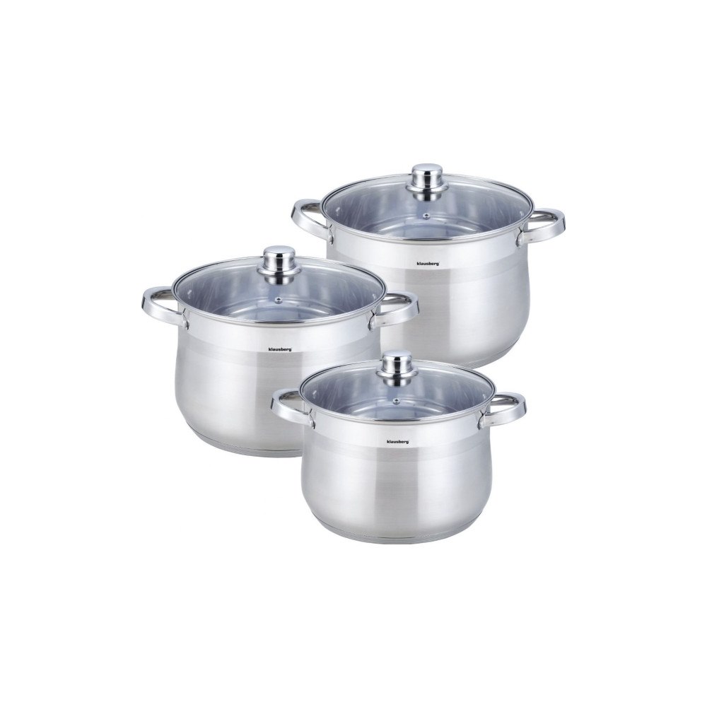 KLAUSBERG Set of 3 pots made of high quality stainless steel KLAUSBERG...