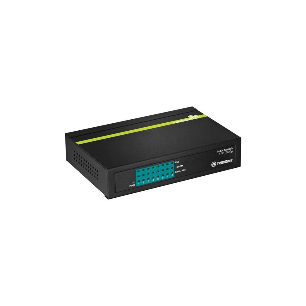 TRENDnet TRENDnet TPE TG80G GREENnet PoE+ Switch - switch - 8 portar - TAA-kompatibel