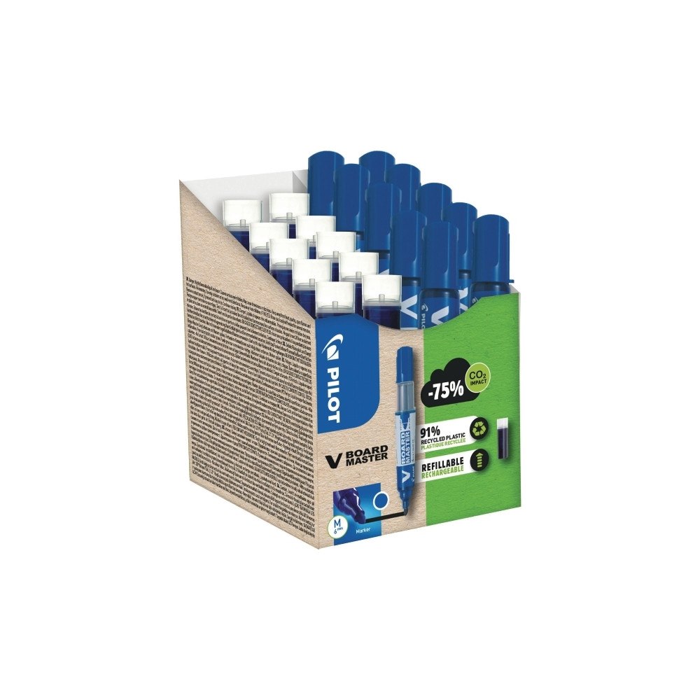 Pilot Pen Marker Pilot V Board Master Green Pack blå 10 stk. + 10 refi...