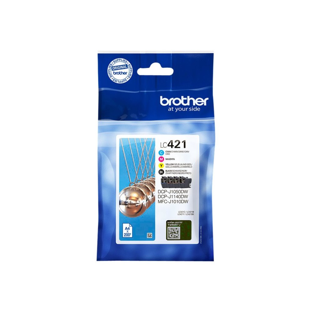Brother Brother LC421 Value Pack - 4-pack - svart, cyan, magenta, gul - original - bläckpatron