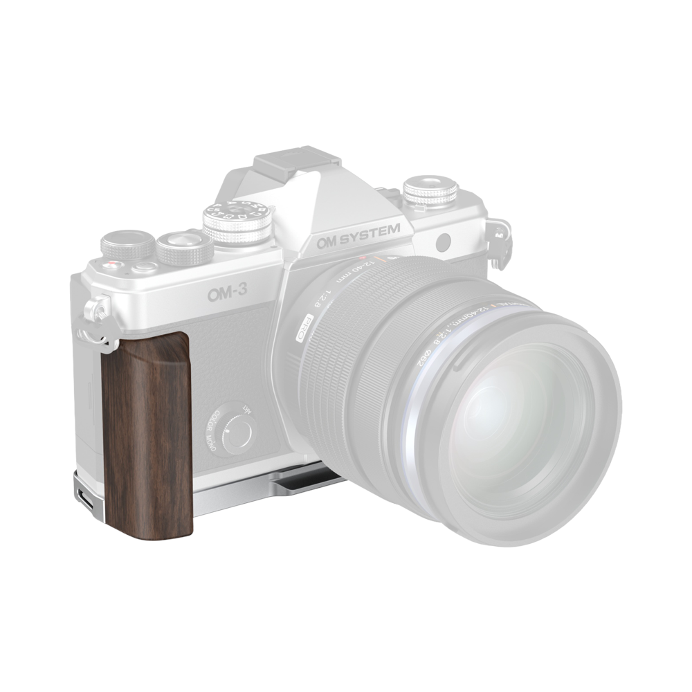 SMALLRIG SmallRig 5563 L-Shaped Mount Plate with Wooden Handle for OM SYSTEM OM-3