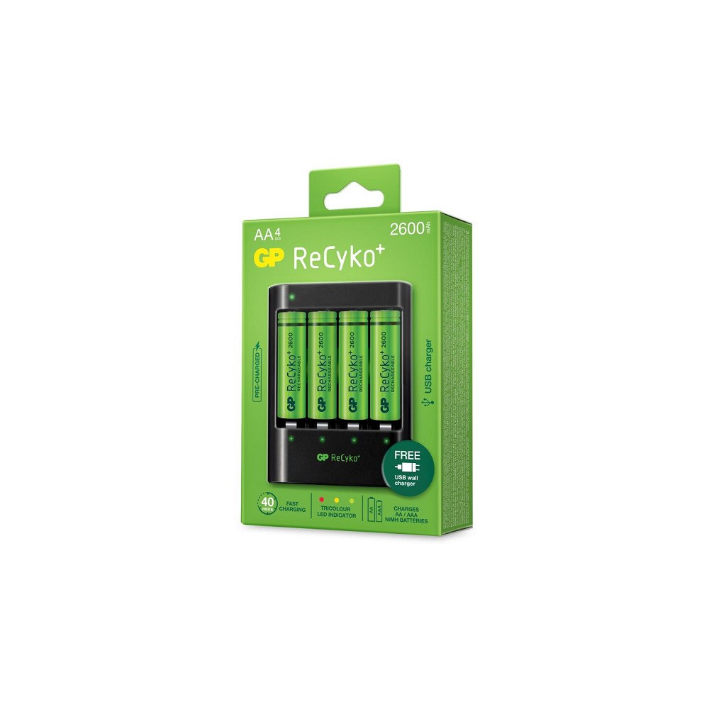 GP Batteries GP-batterier ReCyko+ 4 x AA uppladdningsbara batterier 2600...