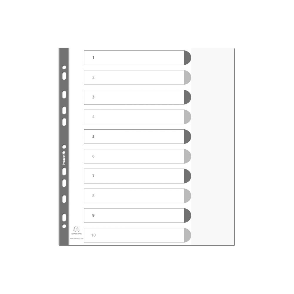 EXACOMPTA Exacompta - avdelare - 10 delar - för A4 - tabbad - vit