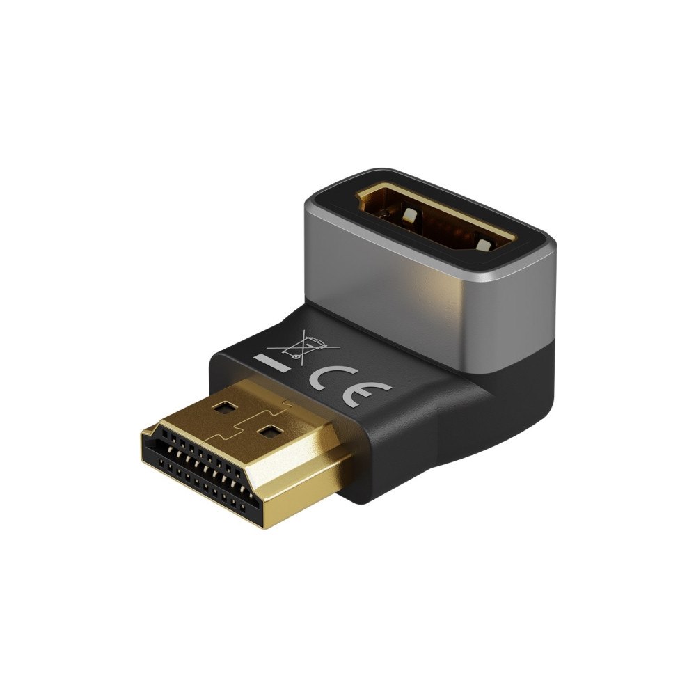 Goobay Goobay HDMI-vinkeladapter 270° vertikal 8K a 60 Hz guldpläte...