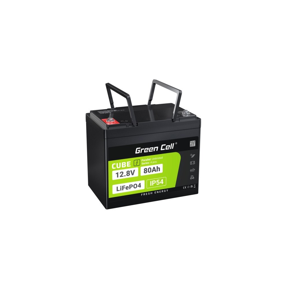 GREENCELL Green Cell LFPGC12V80AH, Litiumjärnfosfat (LiFePo4), 12,8 V,...