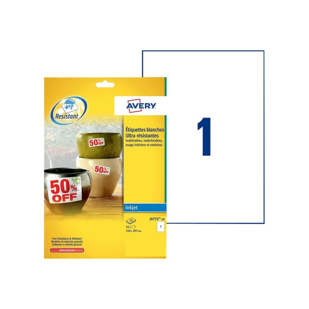 AVERY Avery J4775 - etiketter - 10 stk - A4