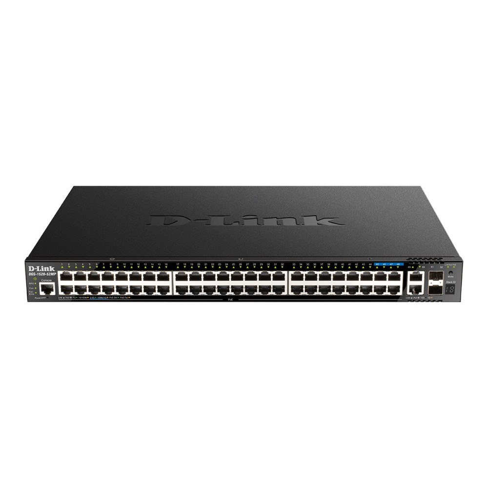 D-Link D-Link DGS 1520-52MP - switch - 52 portar - smart - rackmonterbar
