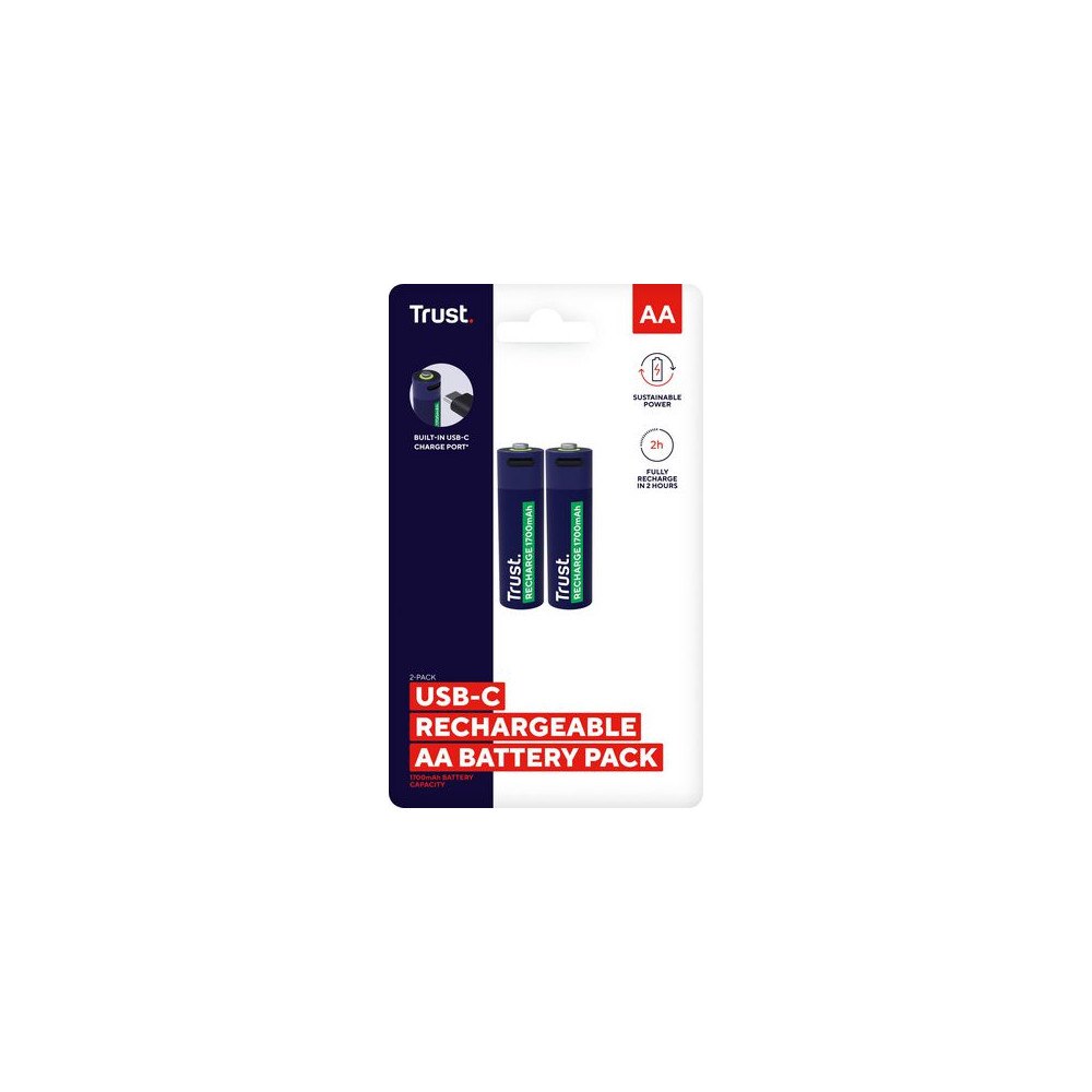 Trust Batteri Laddbar TRUST AA USB-C 2/fp