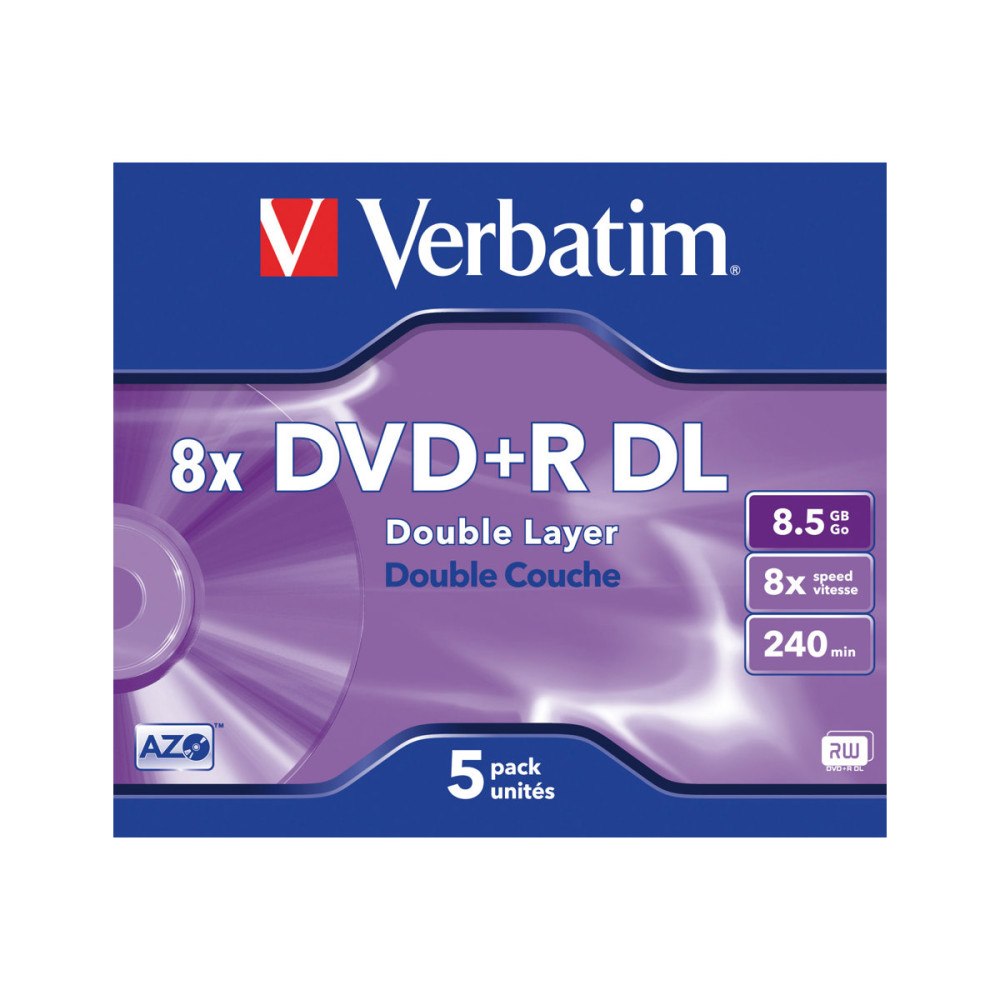VERBATIM Verbatim - DVD+R DL x 5 - 8.5 GB - lagringsmedier