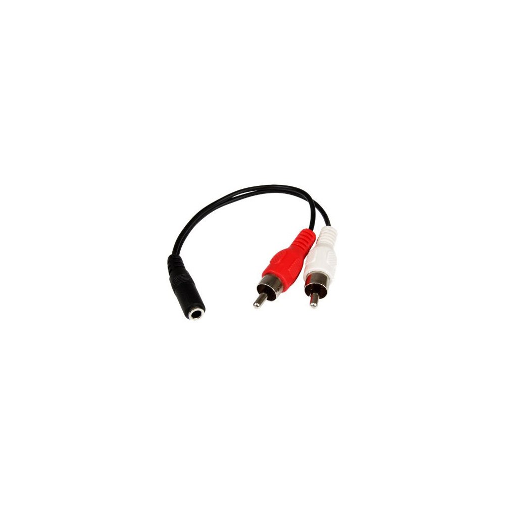 StarTech.com StarTech.com 15 cm stereoaudiokabel - 3,5 mm hona till 2x RCA hane - ljudkabel - 15.24 cm