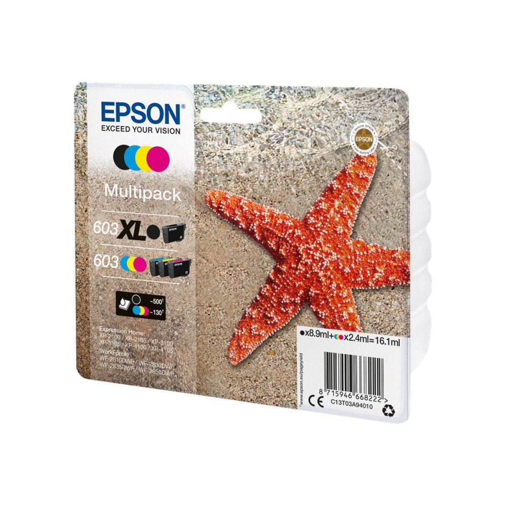 EPSON Epson 603 Multipack - 4-pack - svart, gul, cyan, magenta - original - bläckpatron