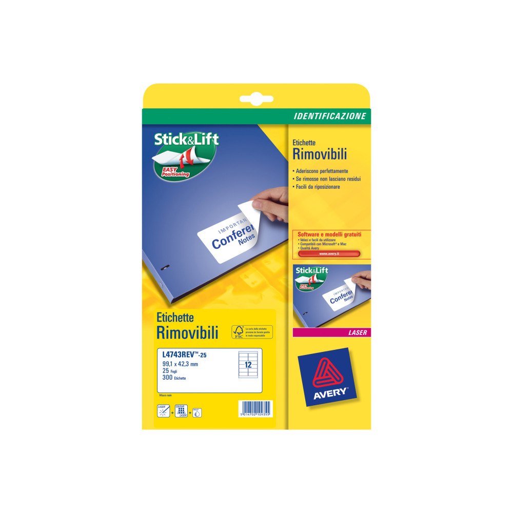 AVERY Avery - etiketter - 300 etikett (er) - 99.1 x 42.3 mm