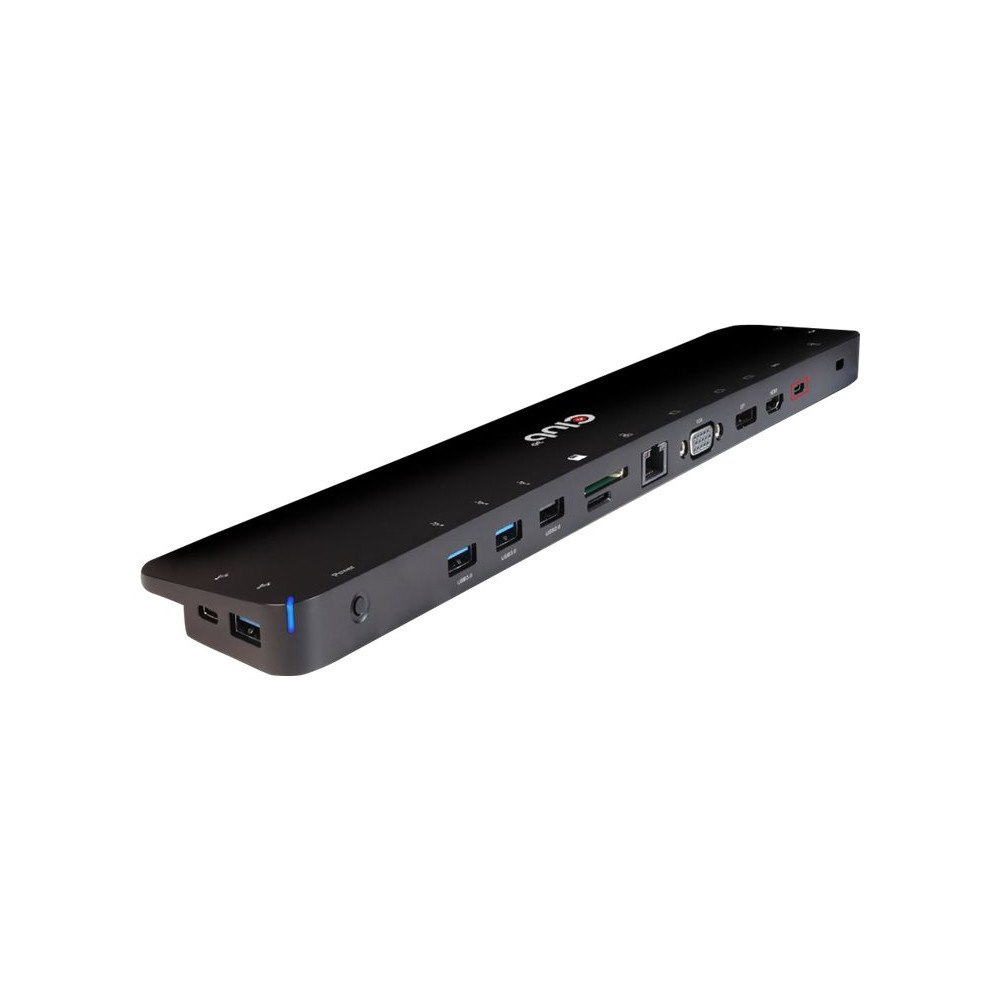 Club-3d Club 3D Triple Display Dynamic PD Charging Dock - dockningsstation - USB-C - VGA, HDMI, DP - 1GbE