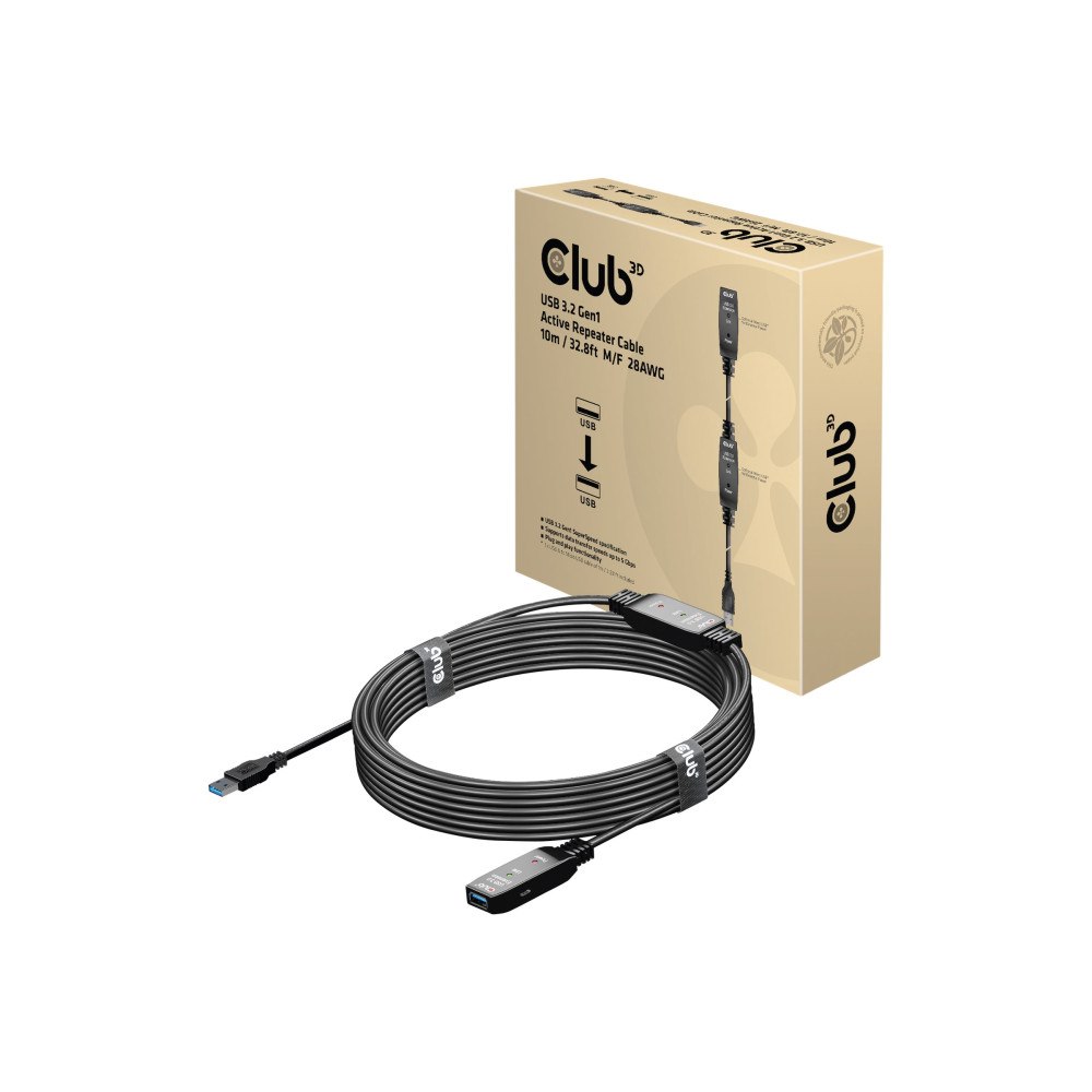Club-3d Club 3D - USB-förlängningskabel - USB typ A till USB typ A - 10 m