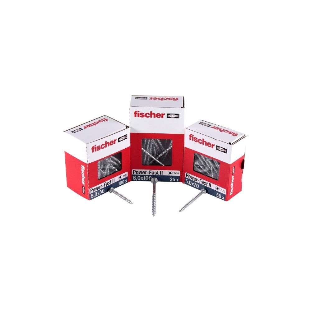 Fischer Fischer 670236, Skruv, Metall, Trä, Allmän användning, Helt...