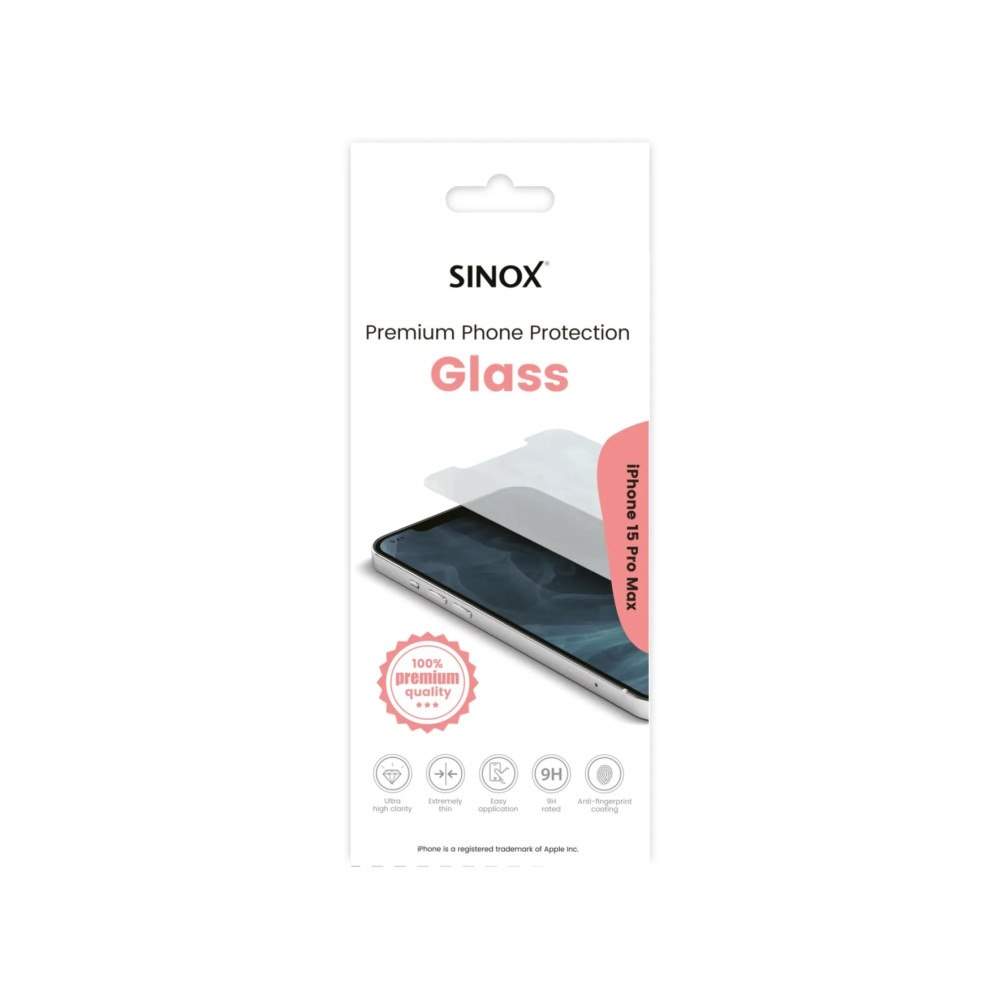 Sinox beslag Sinox SOE9103, Apple, iPhone 15 Pro Max, Reptålig, Transpare...