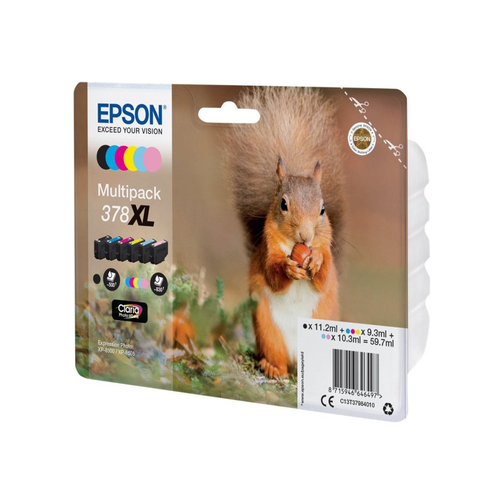 EPSON Epson 378XL Multipack - 6-pack - XL - svart, gul, cyan, magenta, ljus magenta, ljus cyan - original - bläckpatron