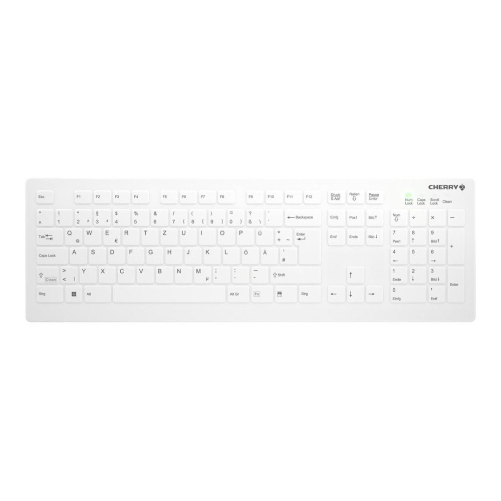CHERRY Active Key AK-C8112 - tangentbord - desinficering via torkning, platt tangentprofil - QWERTZ - tysk - vit Inmatningsenhe...