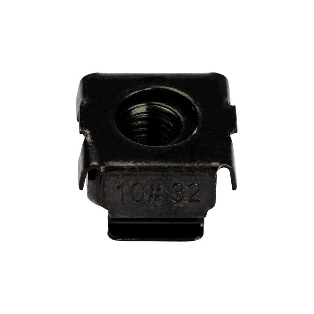 StarTech.com StarTech.com 10-32 Cage Nuts - 50 Pack - Rack Mount Clip Nuts - For Square Hole Server Rack - Black (CABCAGENUTS1032) -...