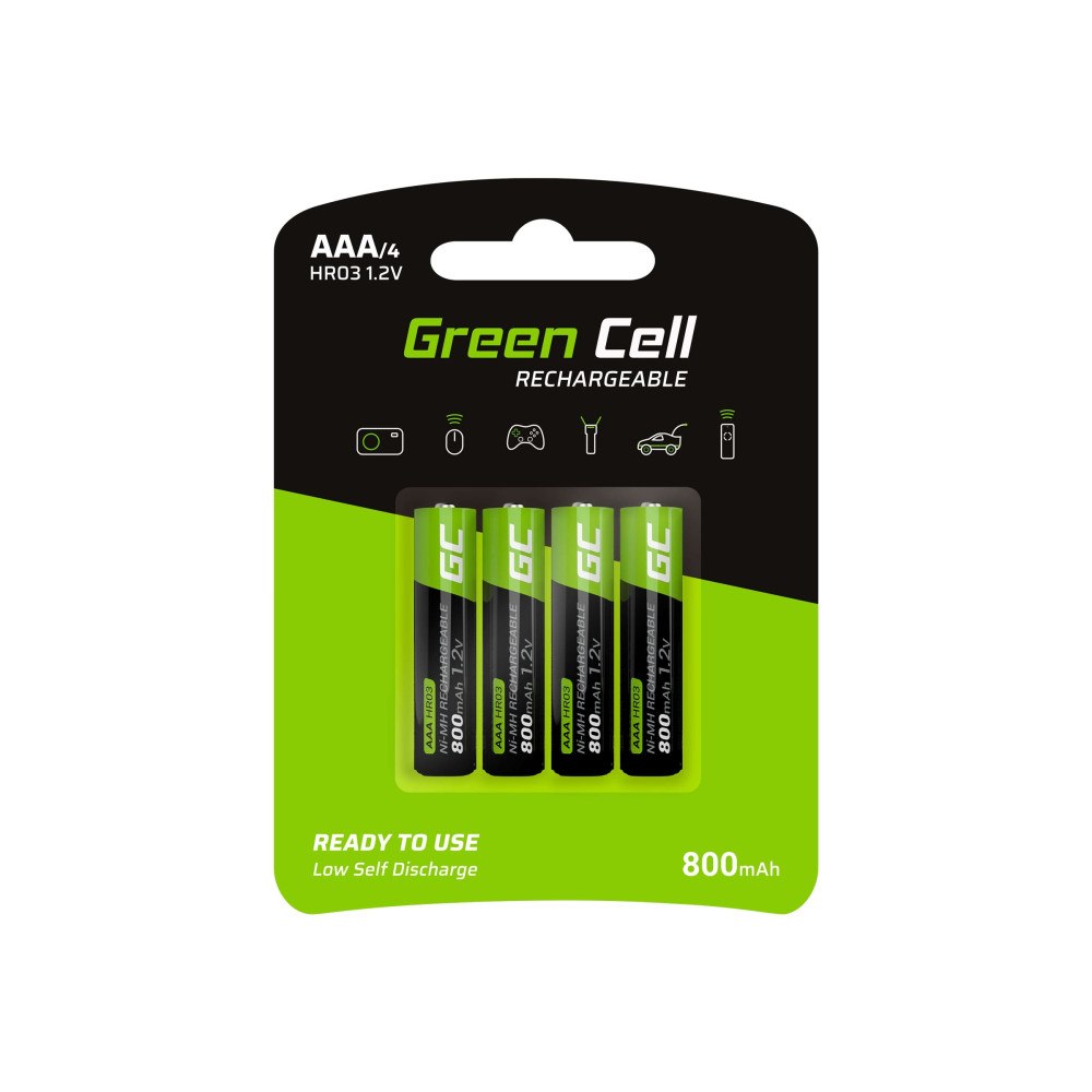 GREENCELL Green Cell Rechargeable batteri - 4 x AAA - NiMH