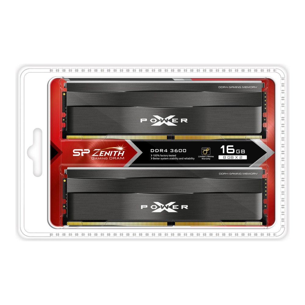 Silicon Power XPOWER Zenith - DDR4 - sats - 16 GB: 2 x 8 GB - DIMM 288-pin - 3600 MHz / PC4-28800 - ej buffrad
